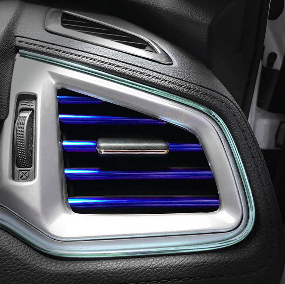 10-piece car air conditioning socket decorative molded trim strip in blue for Hyundai