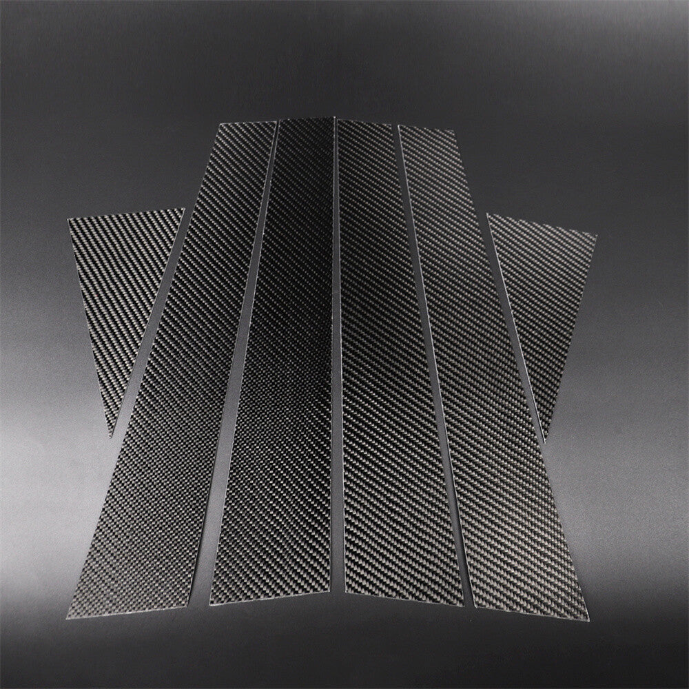 6Pcs Carbon Fiber Door Window Pillar Posts Panel Cover Kit for Audi Q5 2012-2018