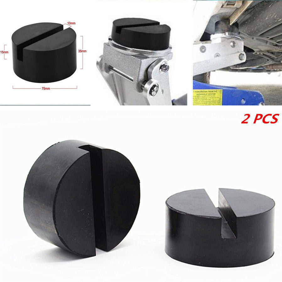 2pcs Car Floor Hydraulic Jack Disk Black Pad Adapter for Pinch Weld Side Jackpad