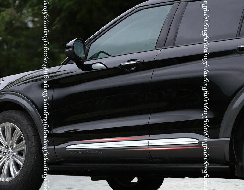 4P Triple Chrome Body Side Door Moulding Cover Trim for Ford Explorer 2020-2022