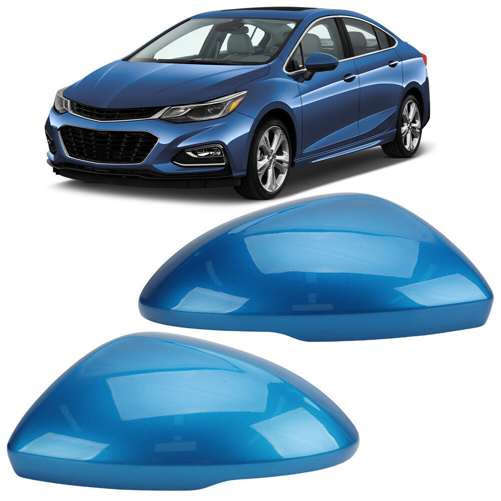 2¡Á F¨¹r for Chevrolet for Cruze 17-19 Au?enspiegel Spiegelgeh?use Abdeckung Eisblau L+R