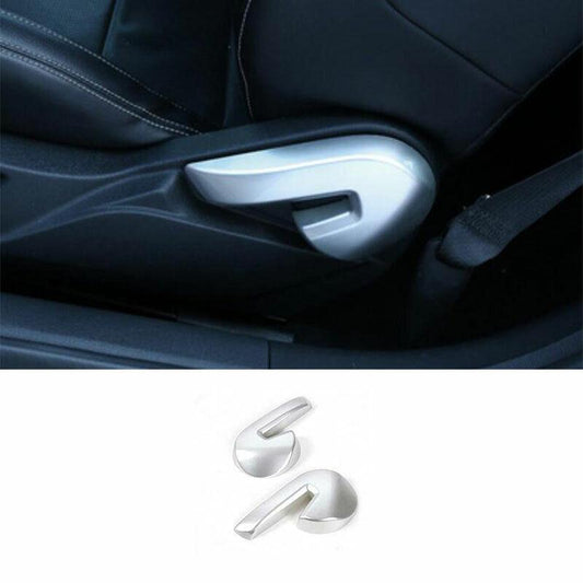 for Ford for Mustang 2015-2022 Matte Silver Electric for Seat Adjustment Cover Trim 2PCS