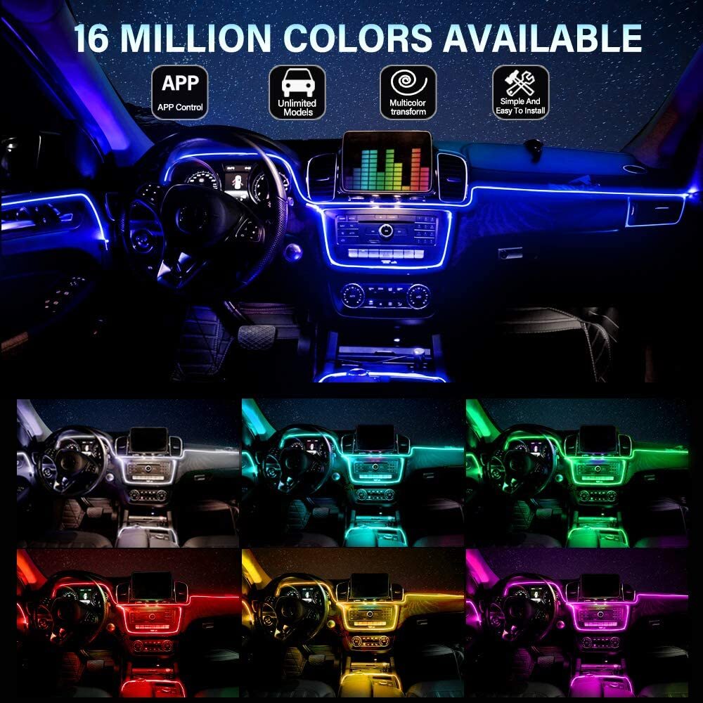 6m Car RGB Lamp APP Music Control Interior Ambient Atmosphere LED Strip Lights??
