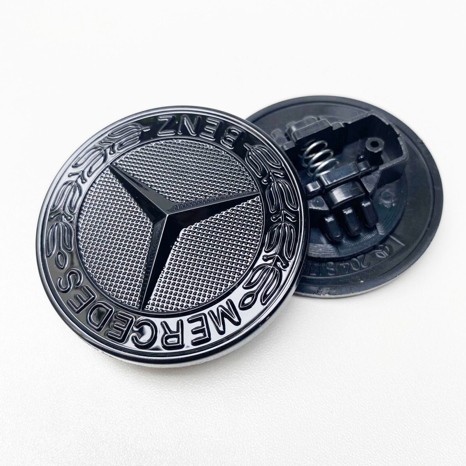 for Mercedes-Benz C-class W205 57mm Glossy Black Flat Hood Ornament Badge Emblem