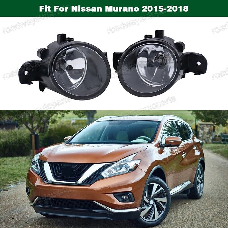 1Pair Front Driving Fog Light Lamps with H11 Bulbs for Nissan Murano 2015-2018