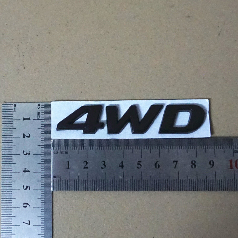 1x Black Matte 4WD Metal Badge Emblem Decal Sticker Motors Bumper SUV Fender Sep