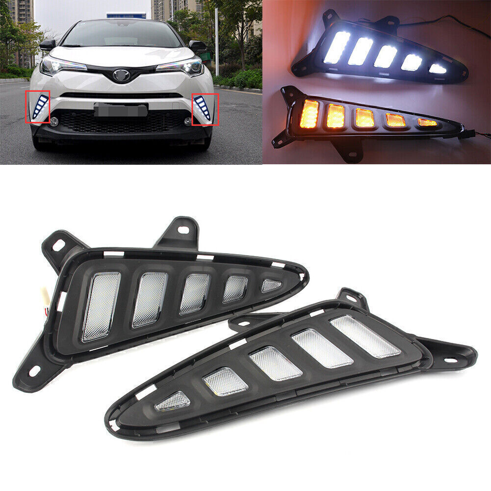 LED Daytime Running Lights Turn Signal Lamp DRL for Toyota CHR C-HR 2018 2PCS
