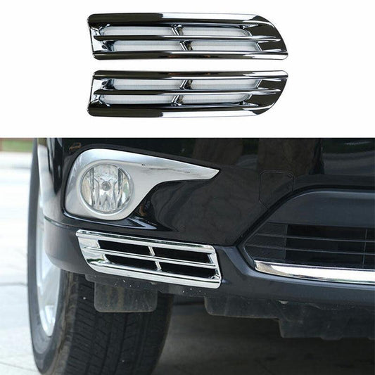 Chrome Front Fog Light Lamp Lower Frame Trim Fit for Toyota Highlander 2011-2013