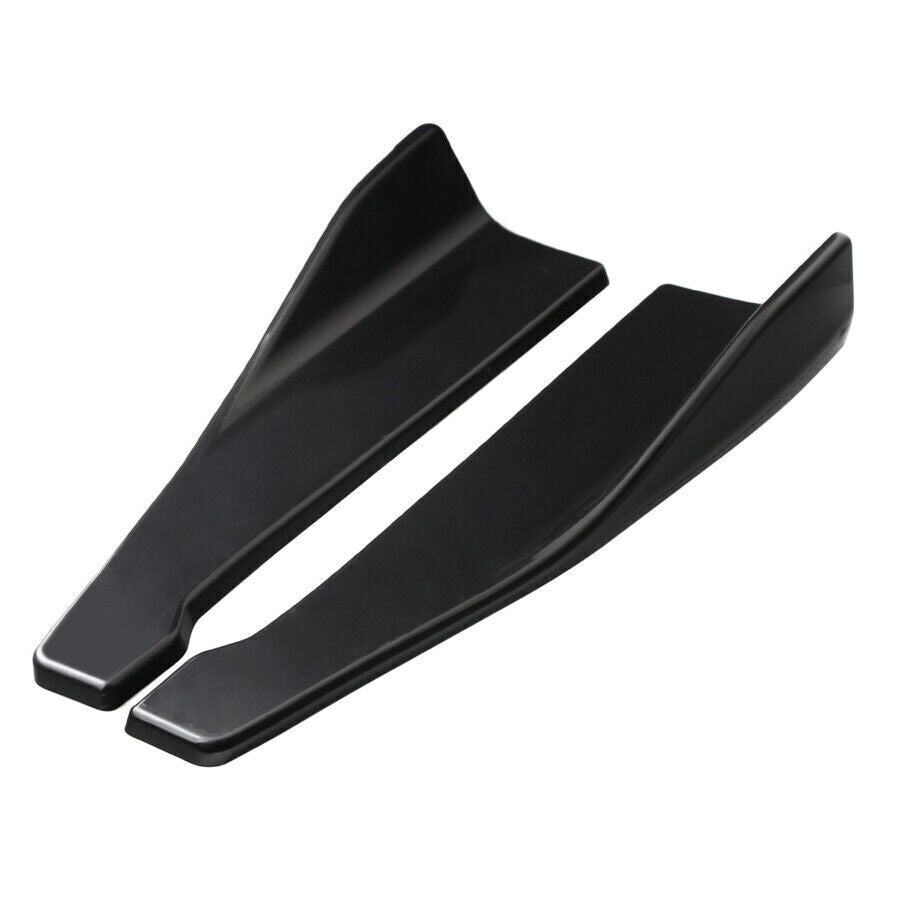 2x Glossy Black Car Bumper Spoiler Rear Lip Angle Splitter Antiscratch Protector