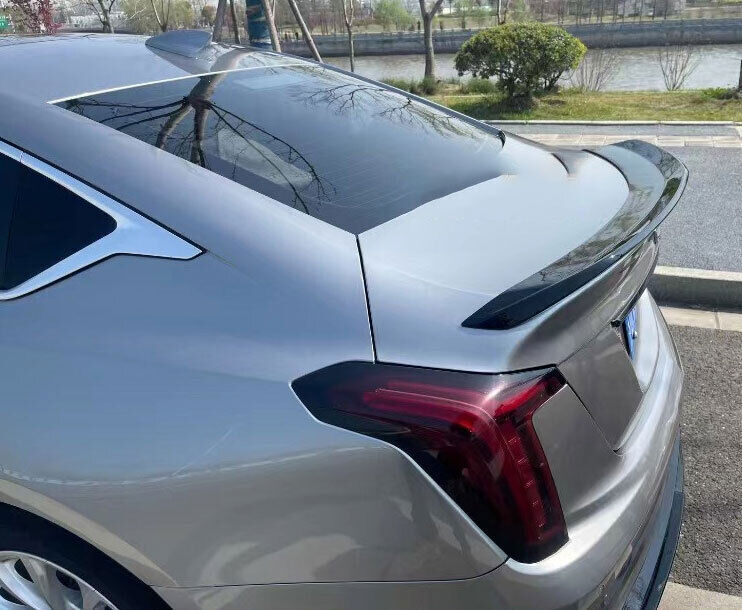 for Cadillac CT5 2020-2024 ABS Glossy Black Rear Trunk Spoiler Wing Molding Trim