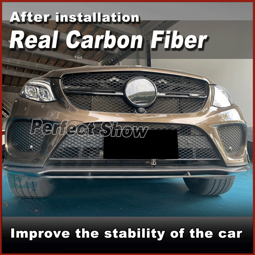 for Mercedes C292 GLE350 GLE43 2015-19 REAL Carbon Front Bumper Lip Spoiler
