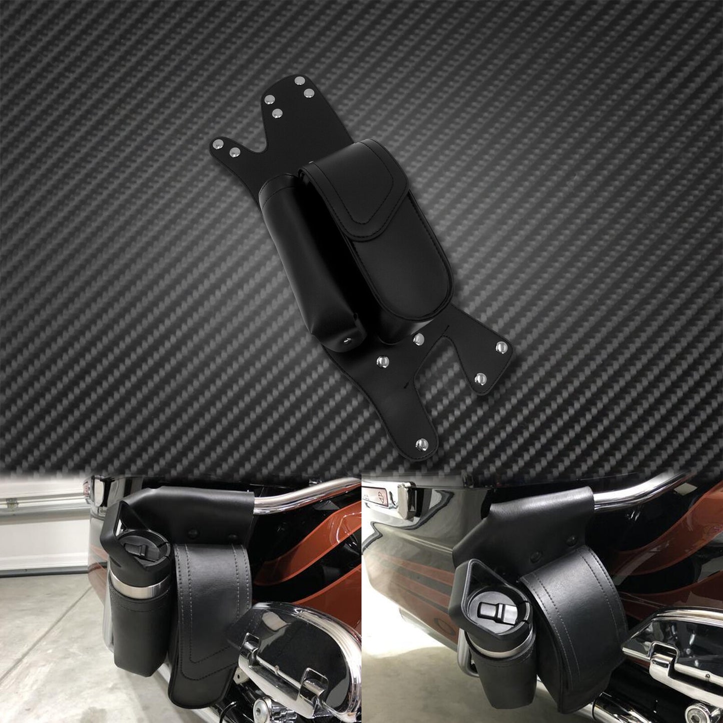 Saddlebag Guard Bag Left Side Water Bottle Holder Fit for Harley Touring 97-2021