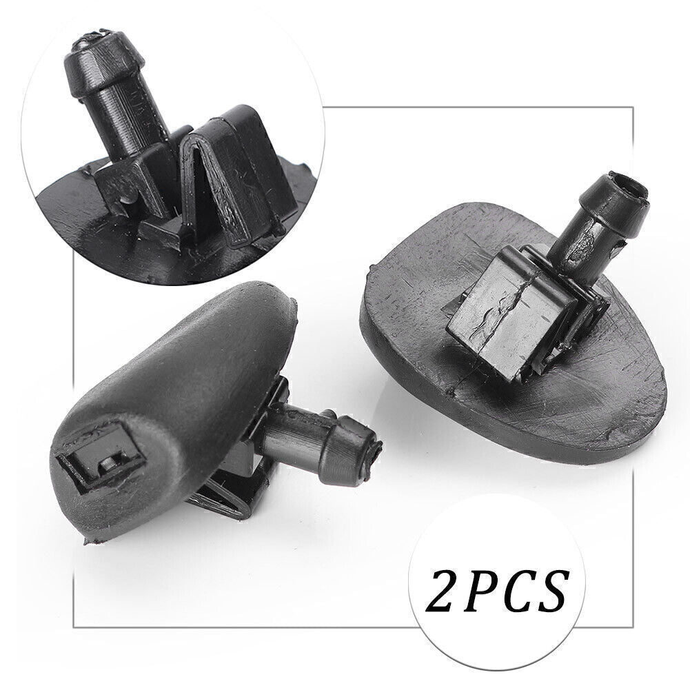 2-piece windshield washer nozzle for Peugeot 206 for Citroen C2, black ABS.