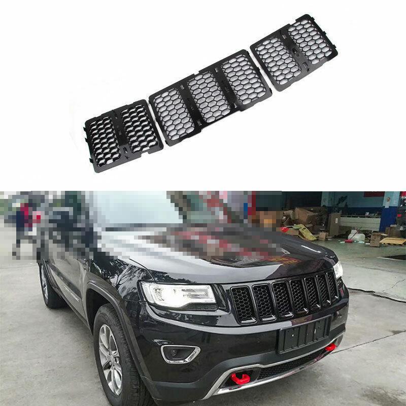 Fit for Jeep Grand Cherokee 2014-2016 Front Center Mesh Grille Cover Trim Black