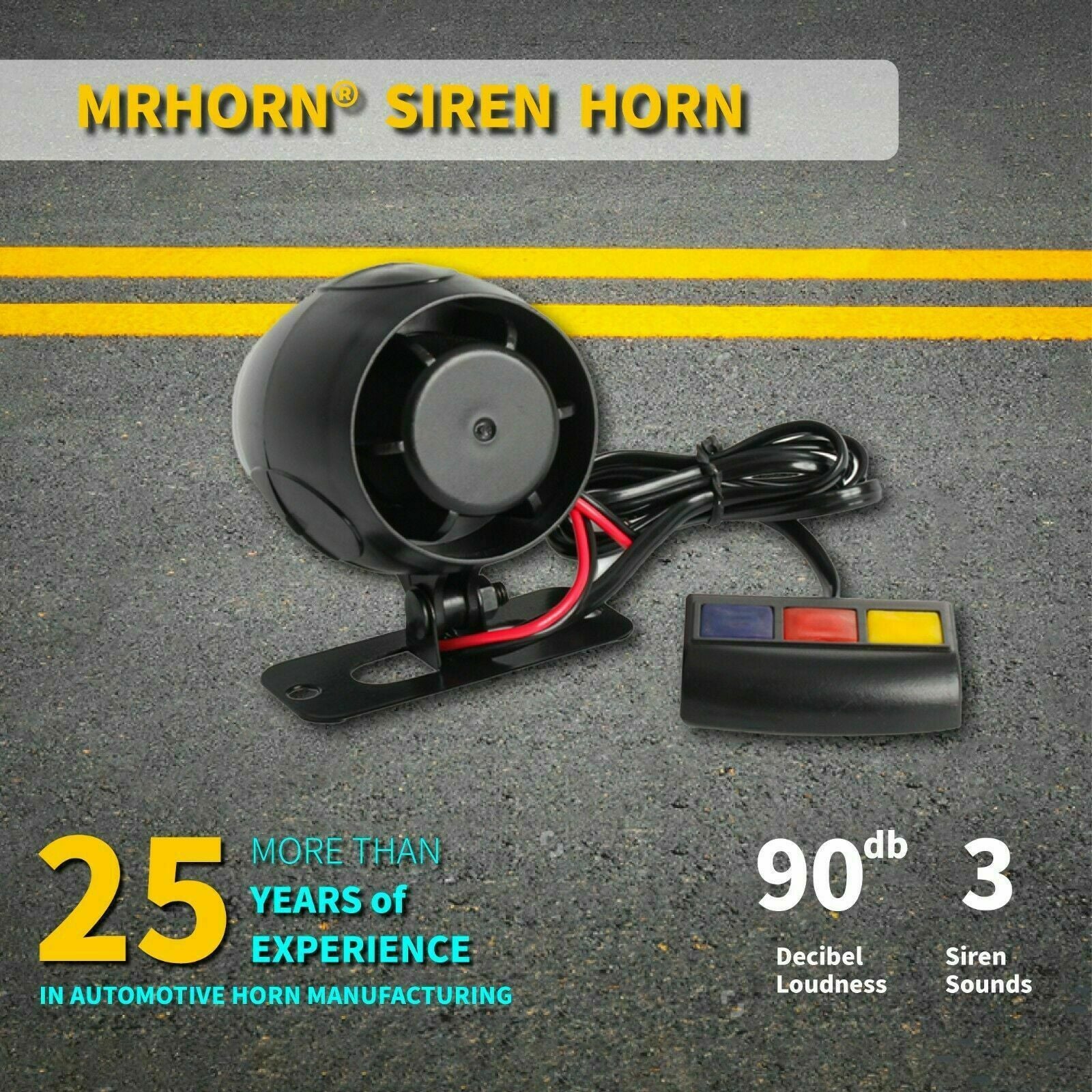 12V Siren Ambulance Alarm Motorcycle Megaphone Ambulance Speaker Horn US