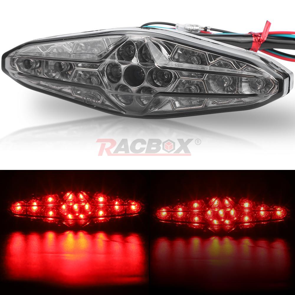 Motorcycle 15 LED Tail Light Smoke Rear Brake Stop Running DRL Red Dirt Bike