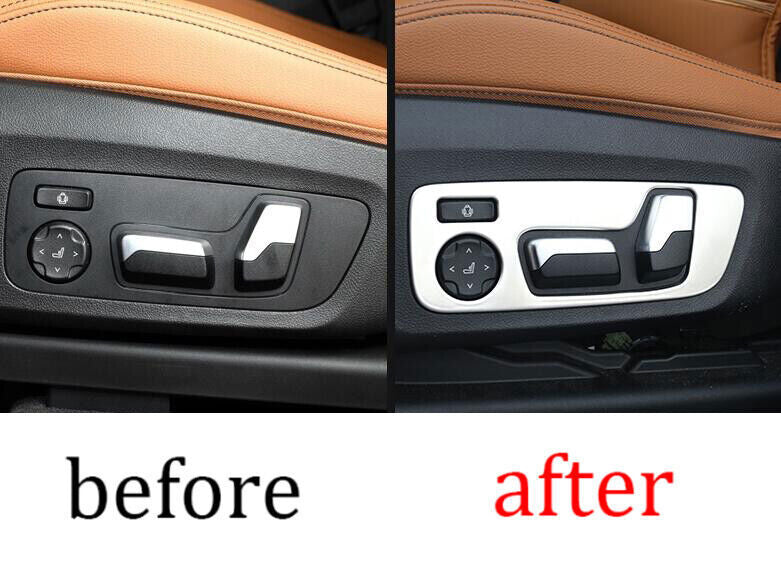 For 2018-2021 for BMW X3 G01 Silver Steel for Seat Adjustment Button Panel Molding Trim