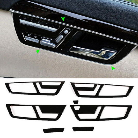 7¡ÁGloss Black ABS Inner Door Handle Cover for Mercedes-Benz S Class W221 2008-12