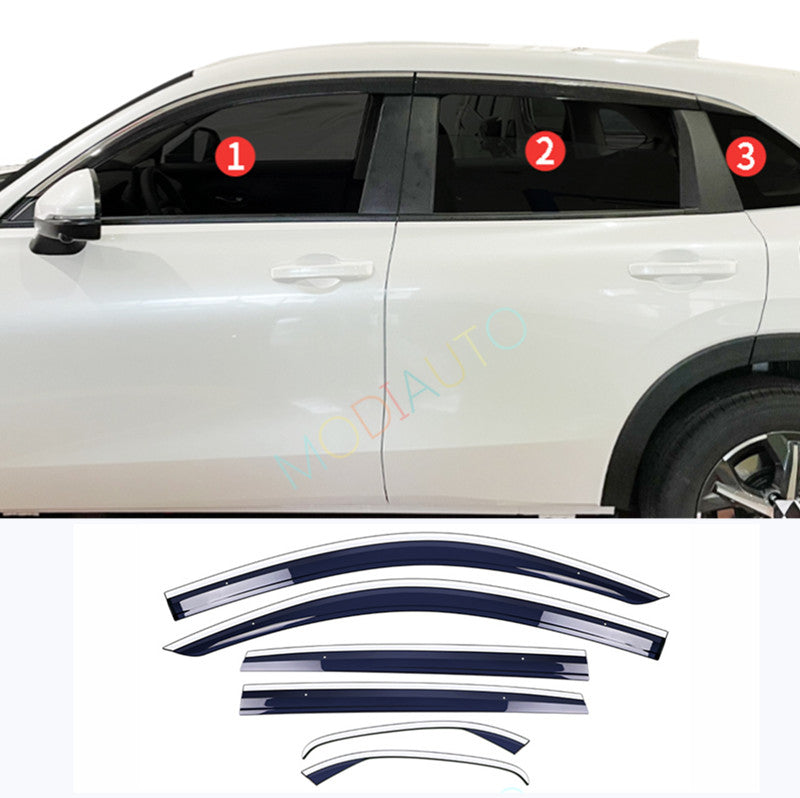 For 2023-2024 for Honda HR-V Black Window Visor Vent Shades Sun Rain Guards W/Chrome