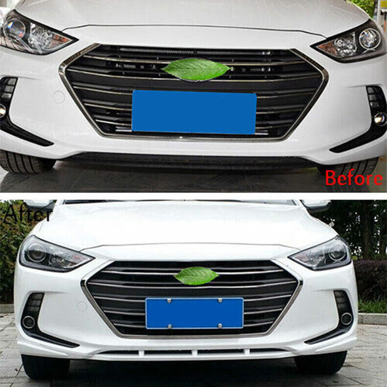 3Pcs for Hyundai for Elantra 2017-2018 White Front Bumper Lip Chin Spoiler Guard Kit