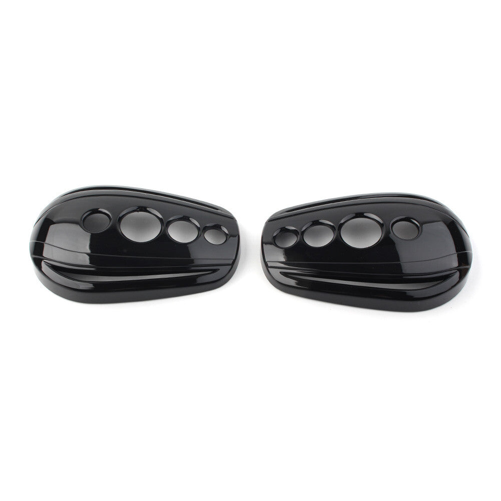 2x Rearview Mirrors Cover for Harley Dyna Street Glide Softail Sportster Black