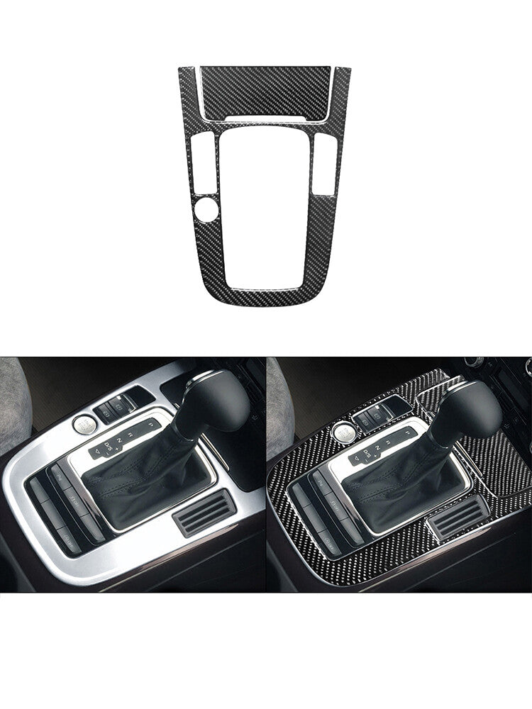 2Pcs Gear Shift Frame Trim Cover Decoration Carbon Fiber for Audi Q5 2009-2017