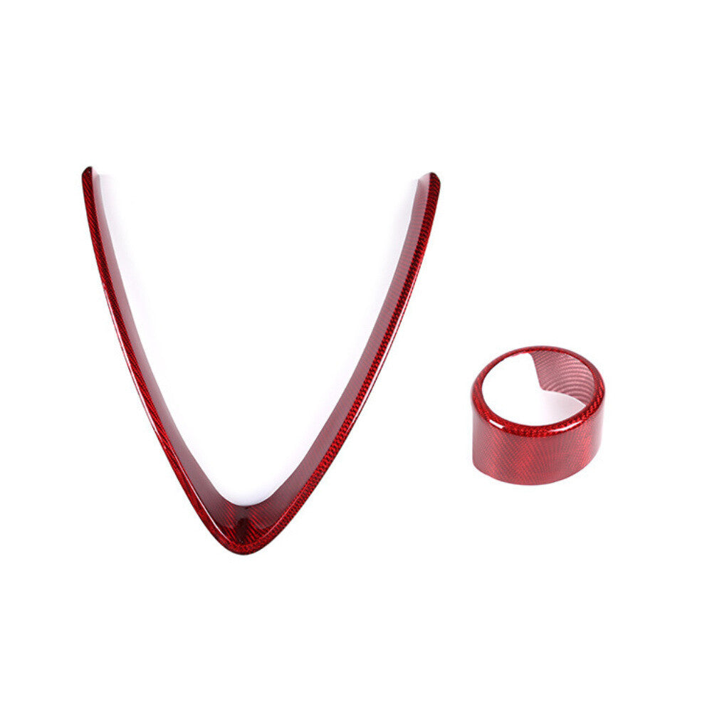 Red Carbon Fiber Front Logo Decorative Grille Trim for Alfa Romeo for Stelvio 17+