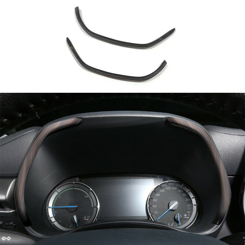 2X Wood Grain Instrument Dashboard Strips Trim for Toyota Highlander 2020-2023