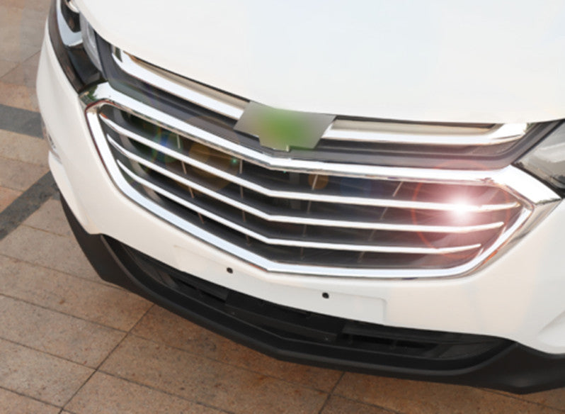 for Chevy Equinox 2018-21 Chrome Steel Front Center Mesh Grille Grill Strip Trim