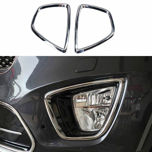 for Kia Sorento 2016-18 Chrome Front bumper Fog Light Lamp Frame Cover Trim 2PC