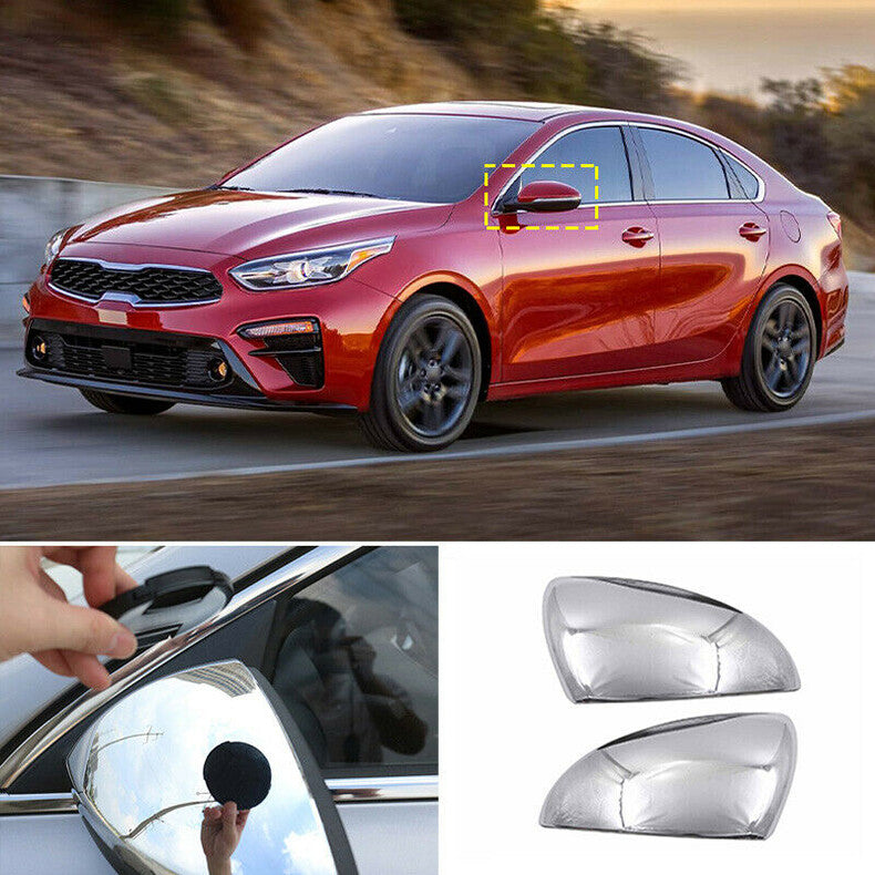 for Kia Forte K3 2019-2021 Chrome Exterior Rear View Mirror Cover Cap Trim decor