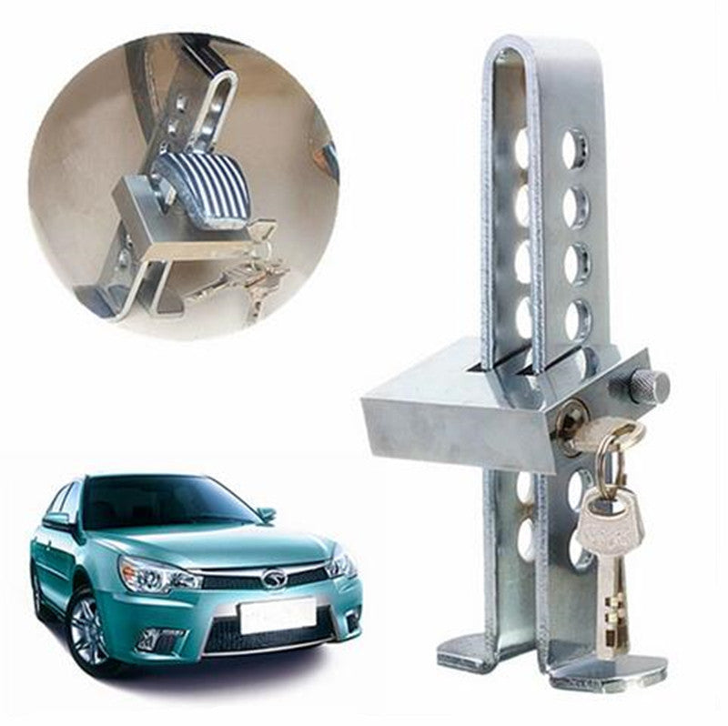 Car Stainless Steel Clutch Anti-Theft Security Brake Lever Throttle 8 Hole Lock