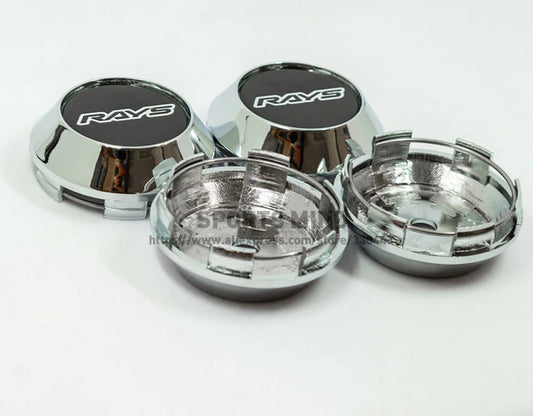 4x68mm wheel center cap, hubcap, rim cap, badge decal, light-colored black chrome TE37