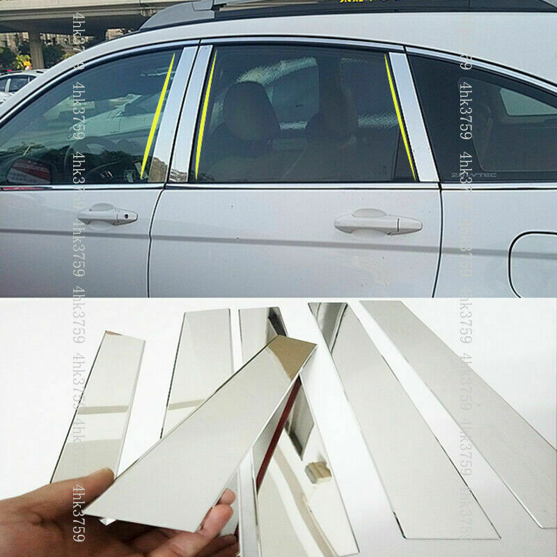 Chrome Pillar Posts for Honda CRV 2007-2011 6p Set Door Trim Mirror Cover Window