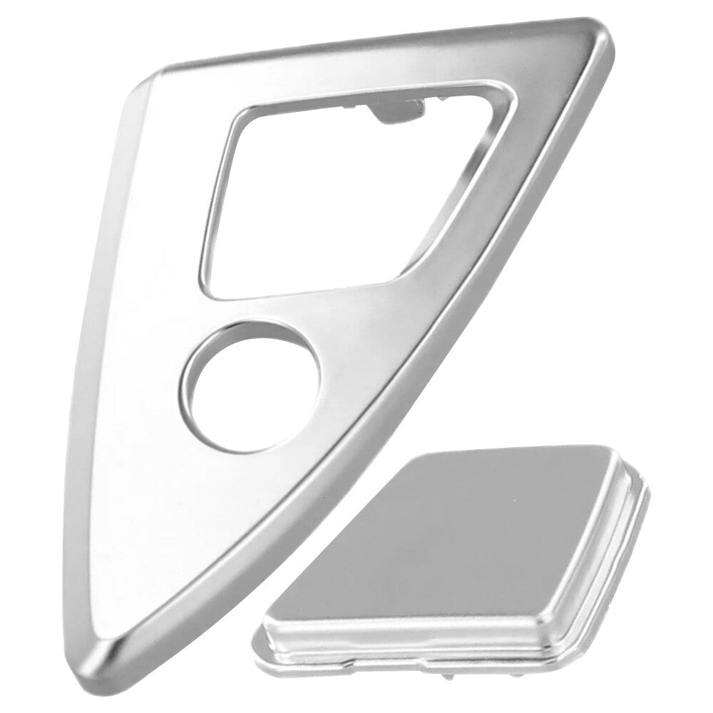 Center Console Armrest Lock Switch Bezel Silver Fits For 2014-2016 F10 F11 M5