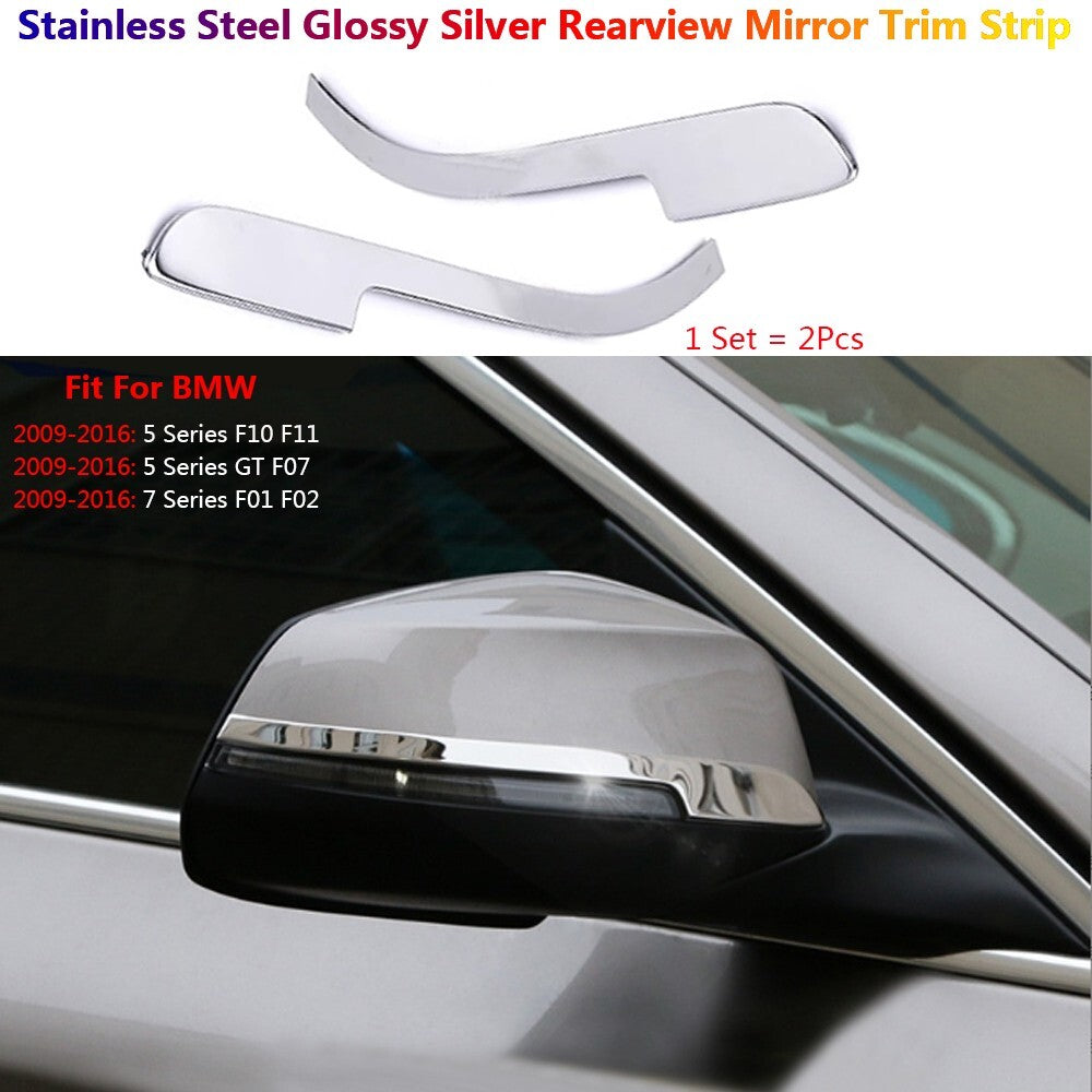 Stainless for BMW 5 5GT 7 F10 F07 F01 F02 Car Rear View Mirror Cover Trims Strip