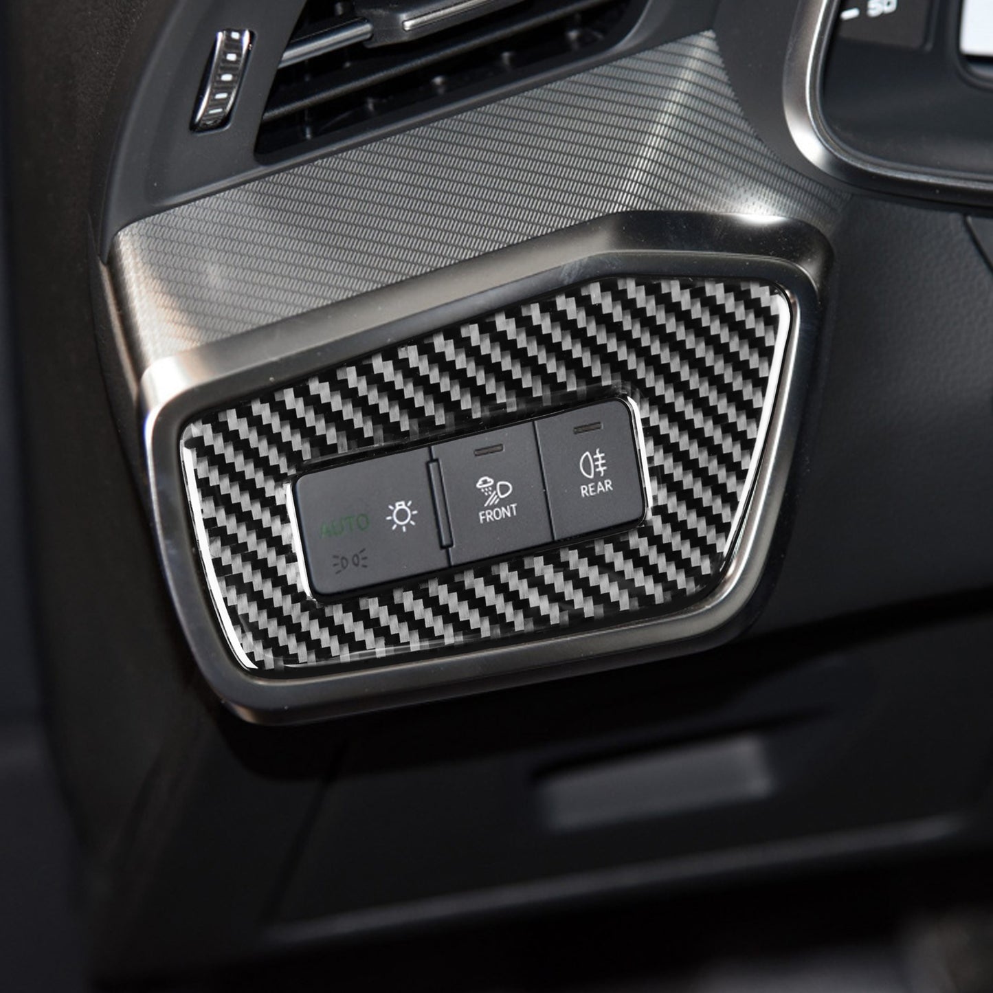 Carbon Fiber Interior Headlight Switch Panel Cover Trim for Audi for A6 C8 2019-2021