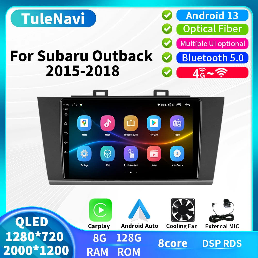for Subaru Outback Legacy 2015-2018 Auto CarPlay Car Radio GPS Multimedia Player