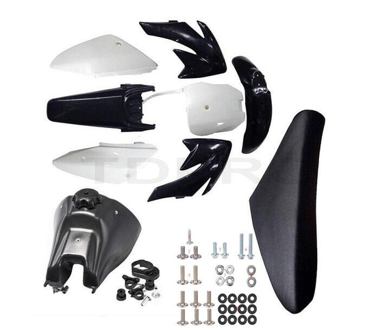 Plastic fender kit, fuel tank, for seat and hardware for CRF70 CRF70F Dirt Pit bicycle
