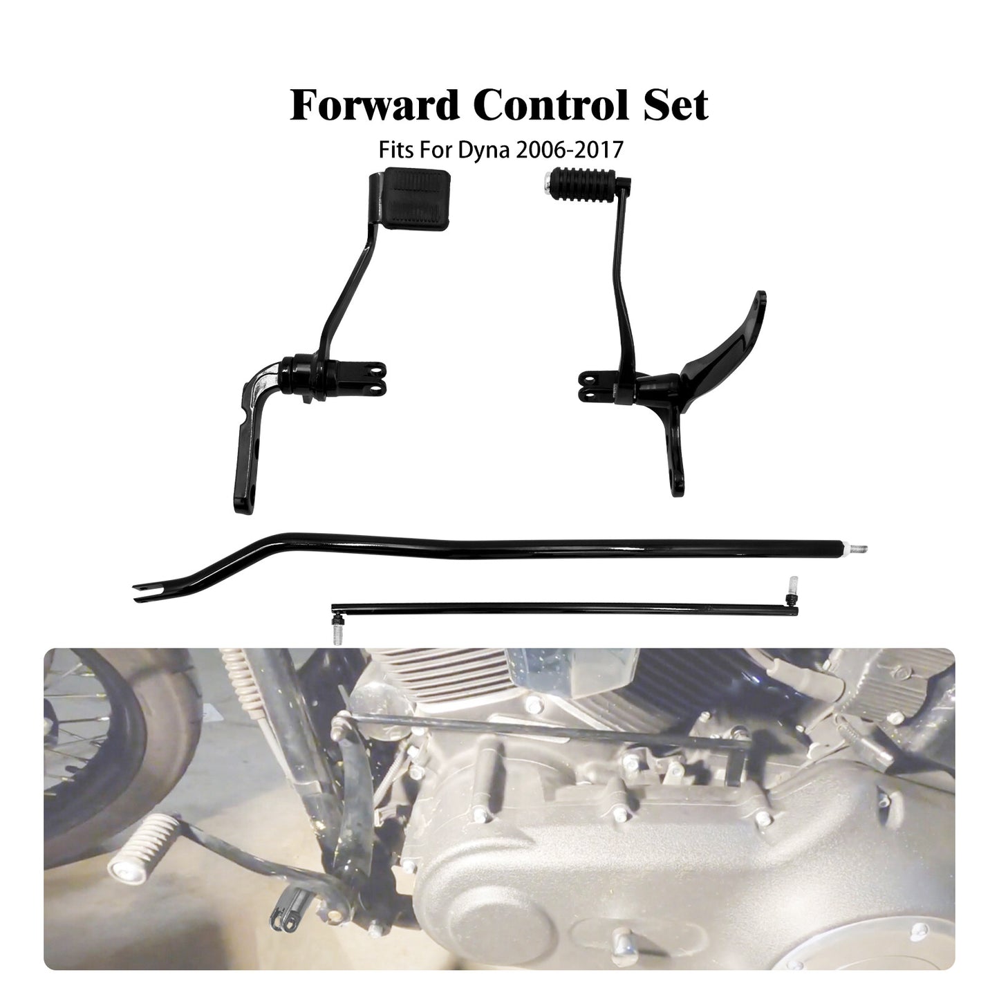 Complete Forward Controls Foot Pegs for Harley Dyna Low Rider Street Bob 06-2017