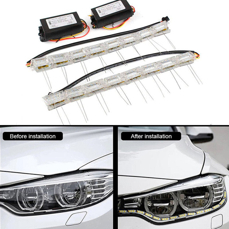Car DRL Headlight Strips Turn Signal Lamp Waterproof Led Daytime Running Light