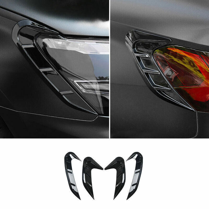 Fit for Audi A3 2022-2023 Glossy Black Front Rear Headlight Lamp Eyebrow Trim 4P