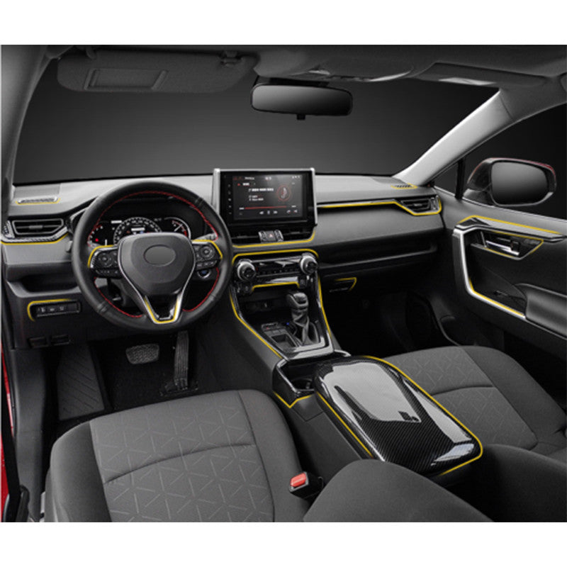 for Toyota RAV4 2019-2024 Carbon Fiber Car Interior Decoration Full Set Cover
