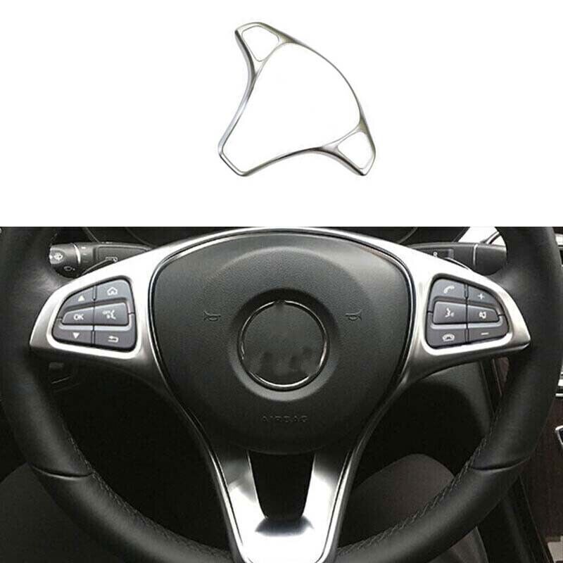 Inner Steering Wheel ABS Matt Silver Frame Cover Trim for Benz GLS GLE 2016-2019