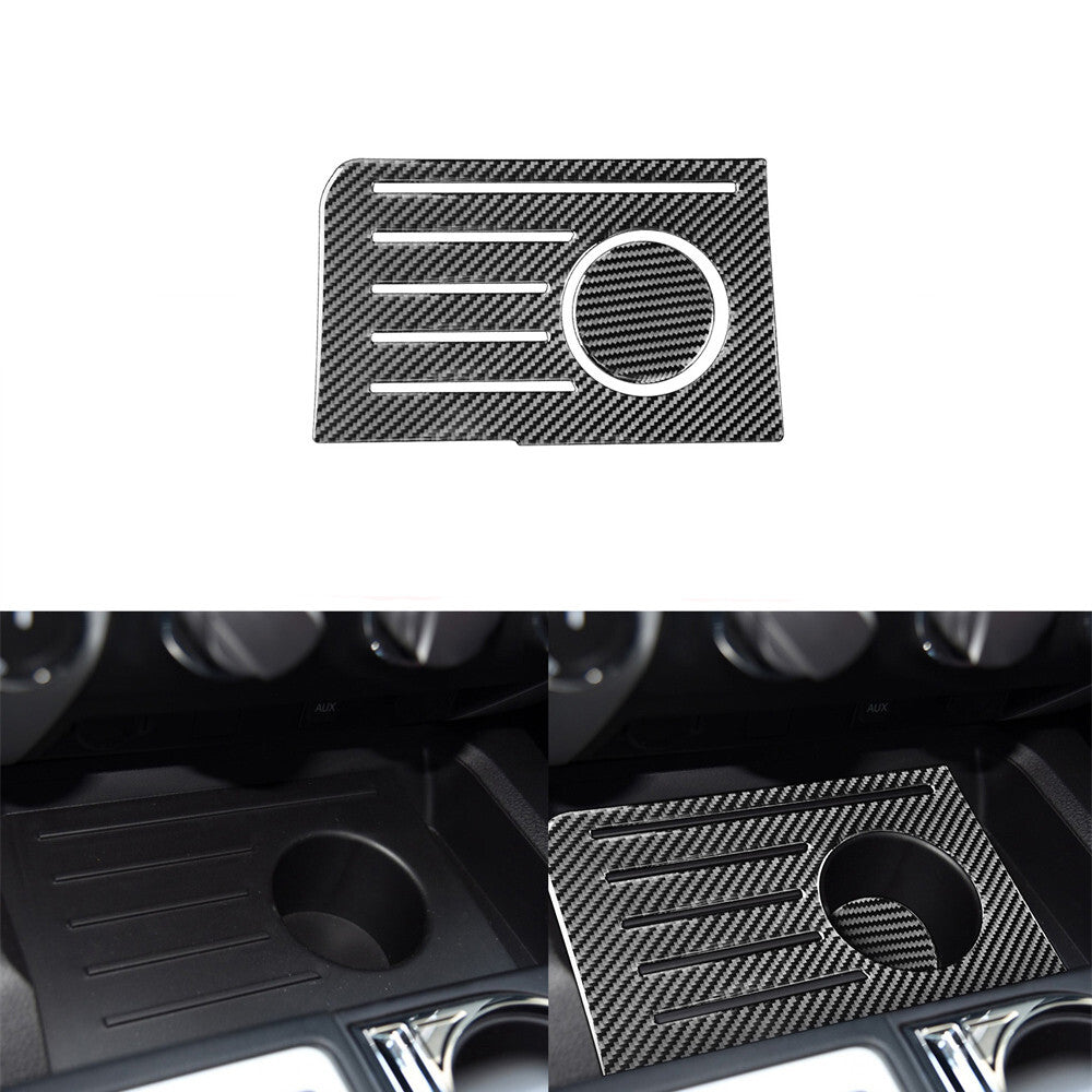 2Pcs Carbon Fiber Central Storage Box Pad Cover Trim for Toyota Tundra 2014-2018