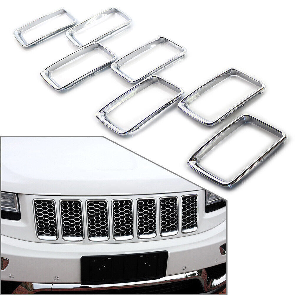 Fit for Jeep Grand Cherokee 2014-2016 15 Front Grille Grill Inserted Ring Trim Cover