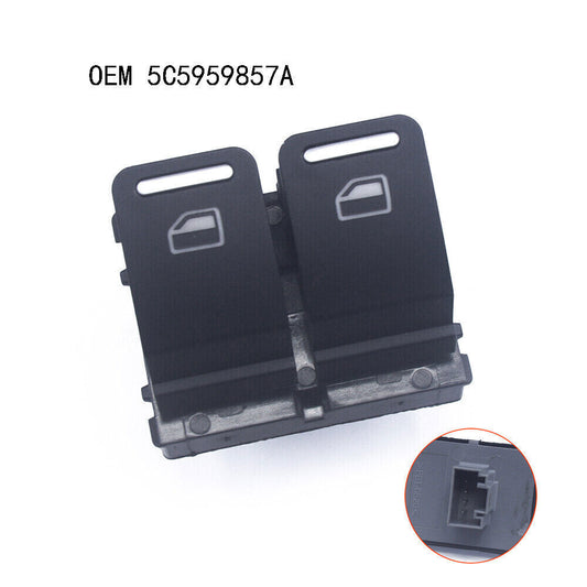 for VW for Volkswagen Beetle Black Aluminum Driver Side Window Switch 5C5959857A NEW