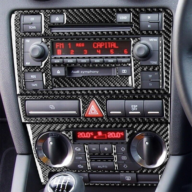 Real Carbon Fiber Car Central Control Panel Cover Trim for Audi A3 S3 06-2007