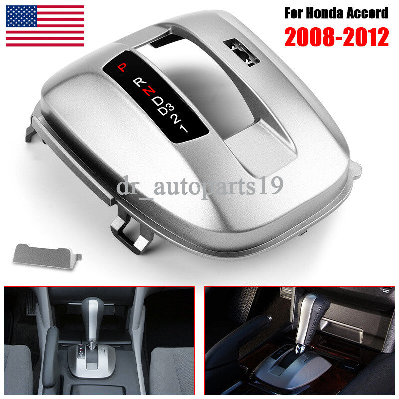 Center Console Shifter Plate Cover Trim Kit Silver For 2008-2012 for Honda Accord