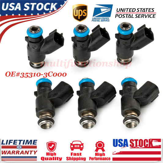 6-piece fuel injector kit for Kia Sedona 3.8L V6 2006 2007 2008 2009 2010 353103C000 new